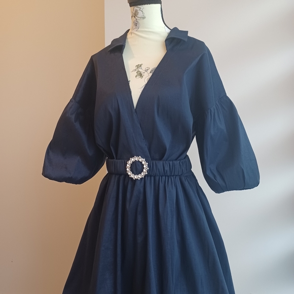 Frank Lyman V Neck Vintage Style Dress - Picture 2 of 6